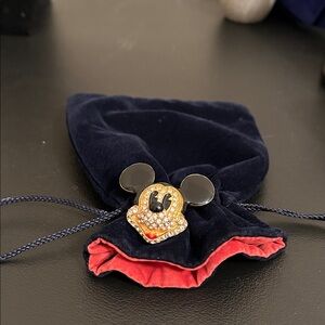 Vintage Gold and Black Mickey Mouse Brooch Disney By Napier